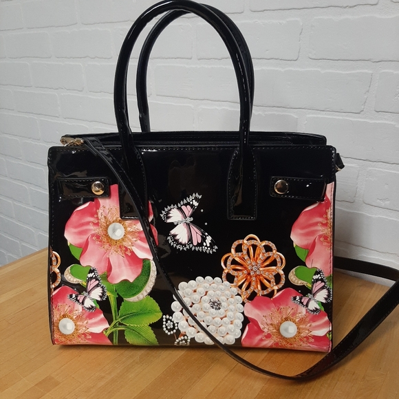 Handbags - Floral Patent Bag